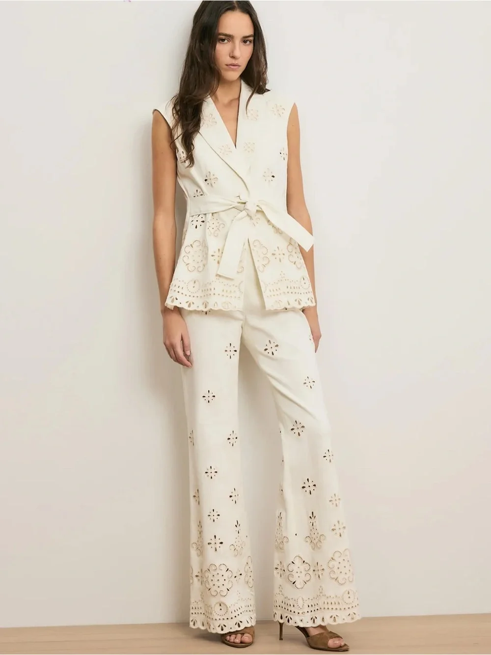 Set of Veronica Beard Townes Vest size 10 in Dove and Pants size 12